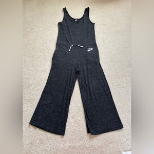 Nike Sportswear Vintage drawstring waist wide leg jumpsuit, heathered grey, sz S